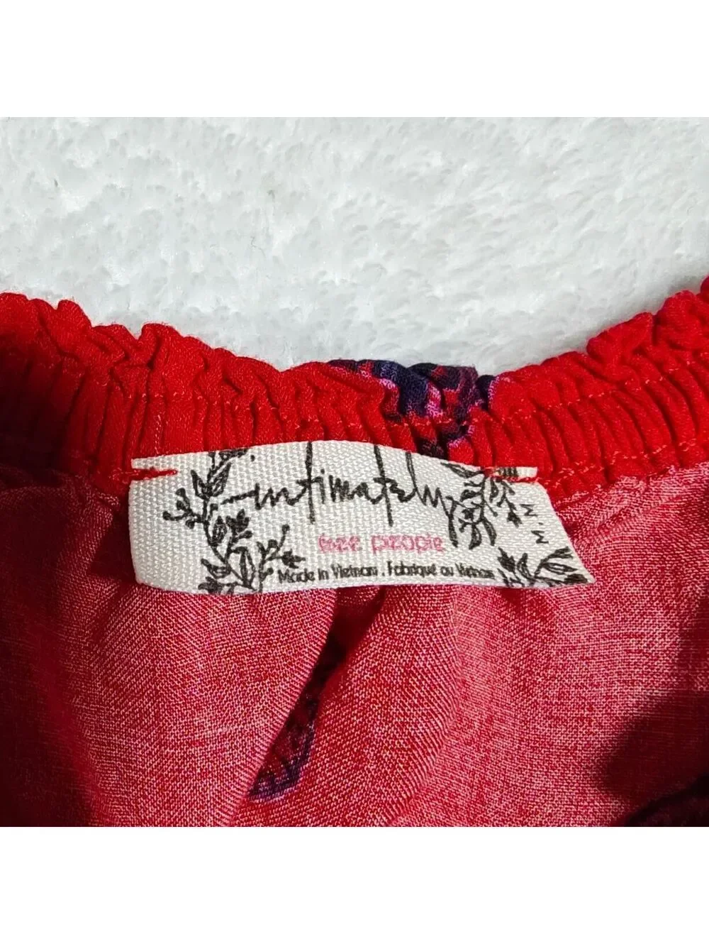 Free People Intimately red and purple paisley tiered flowy mini dress